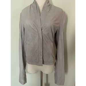 [Theory] Light Gray Leather “Lavella” Jacket Sz: 8